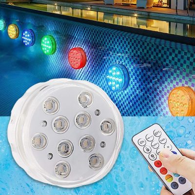 Juego de 4 luces RGB Impermeables + Mando a distancia | AQUASHEIN